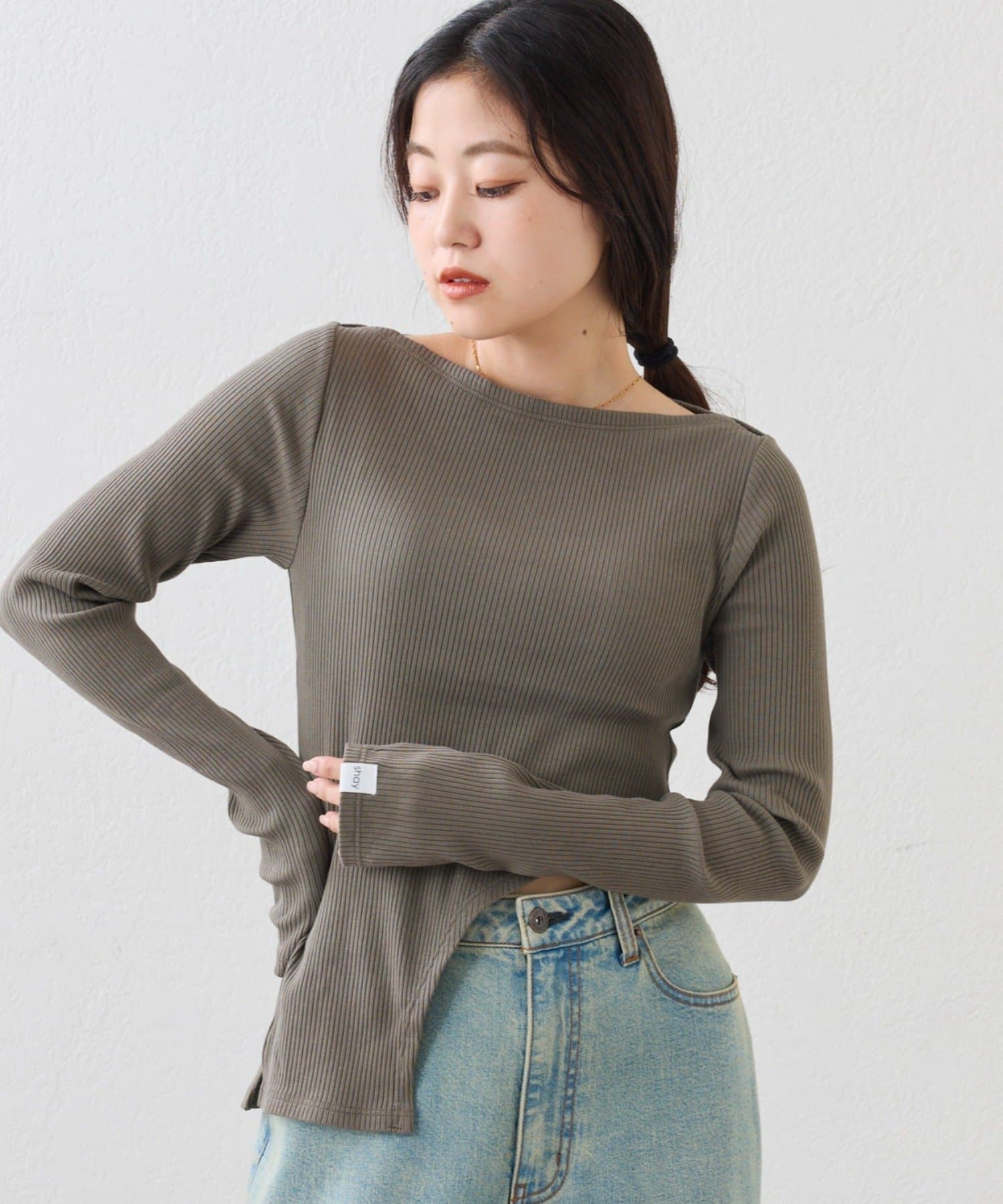 OUTLET(アウトレット) 【CIAOPANIC TYPY】オフショルダーカットアウトトップス