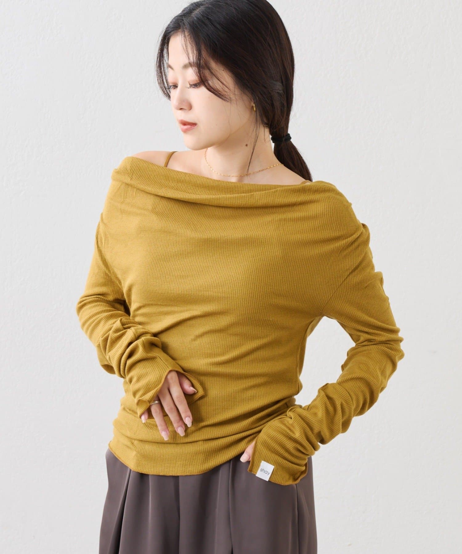 OUTLET(アウトレット) 【CIAOPANIC TYPY】キャミ付きシアードレープカットソー(セット)