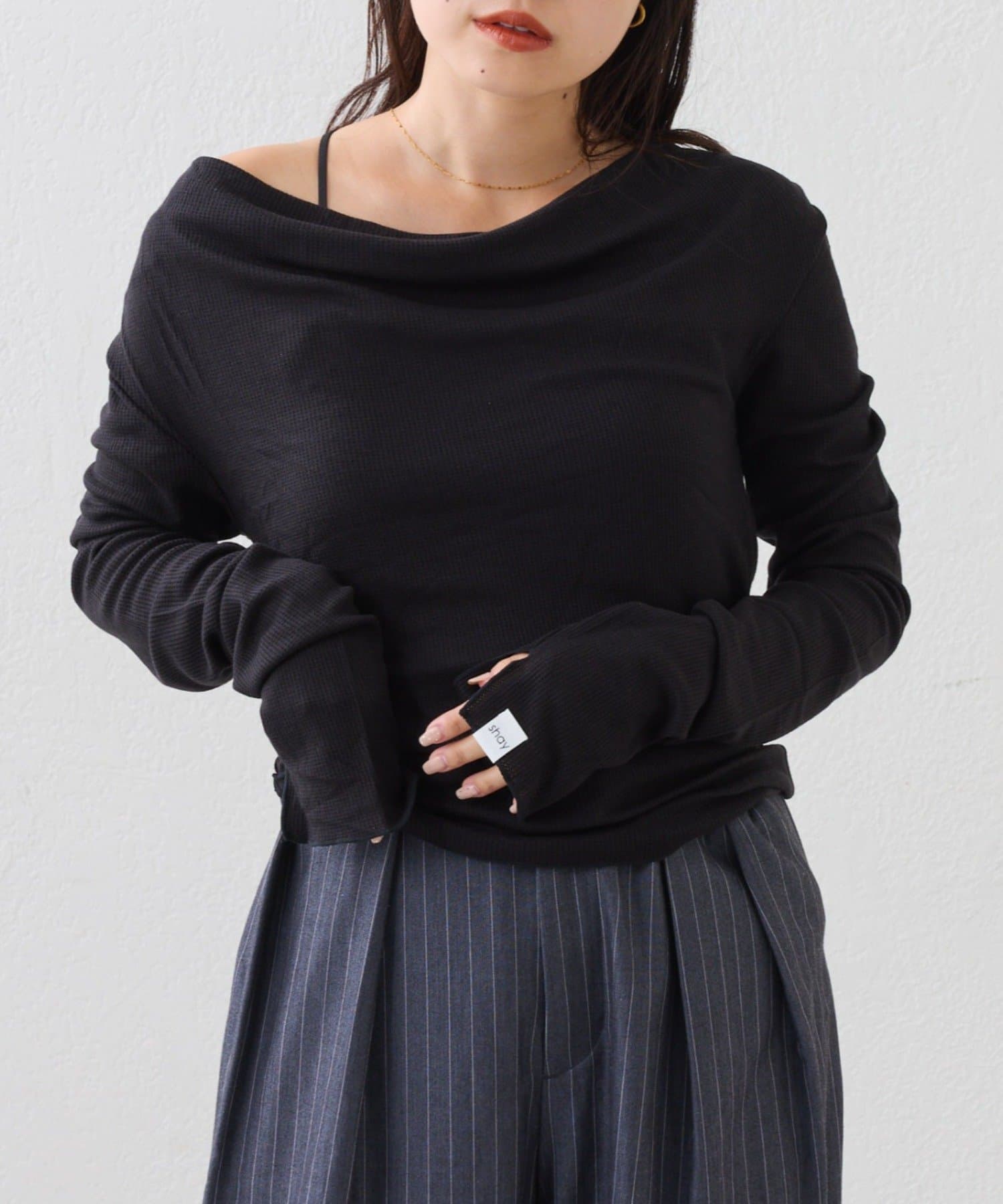 OUTLET(アウトレット) 【CIAOPANIC TYPY】キャミ付きシアードレープカットソー(セット)