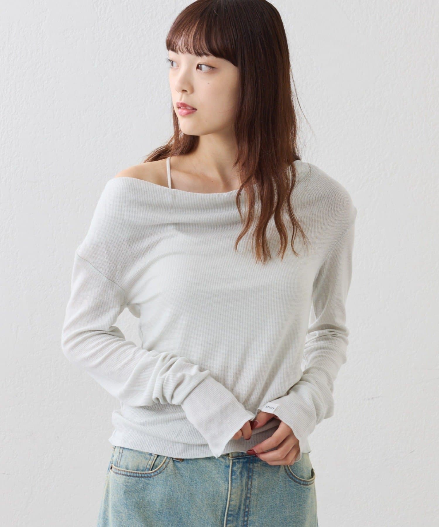 OUTLET(アウトレット) 【CIAOPANIC TYPY】キャミ付きシアードレープカットソー(セット)