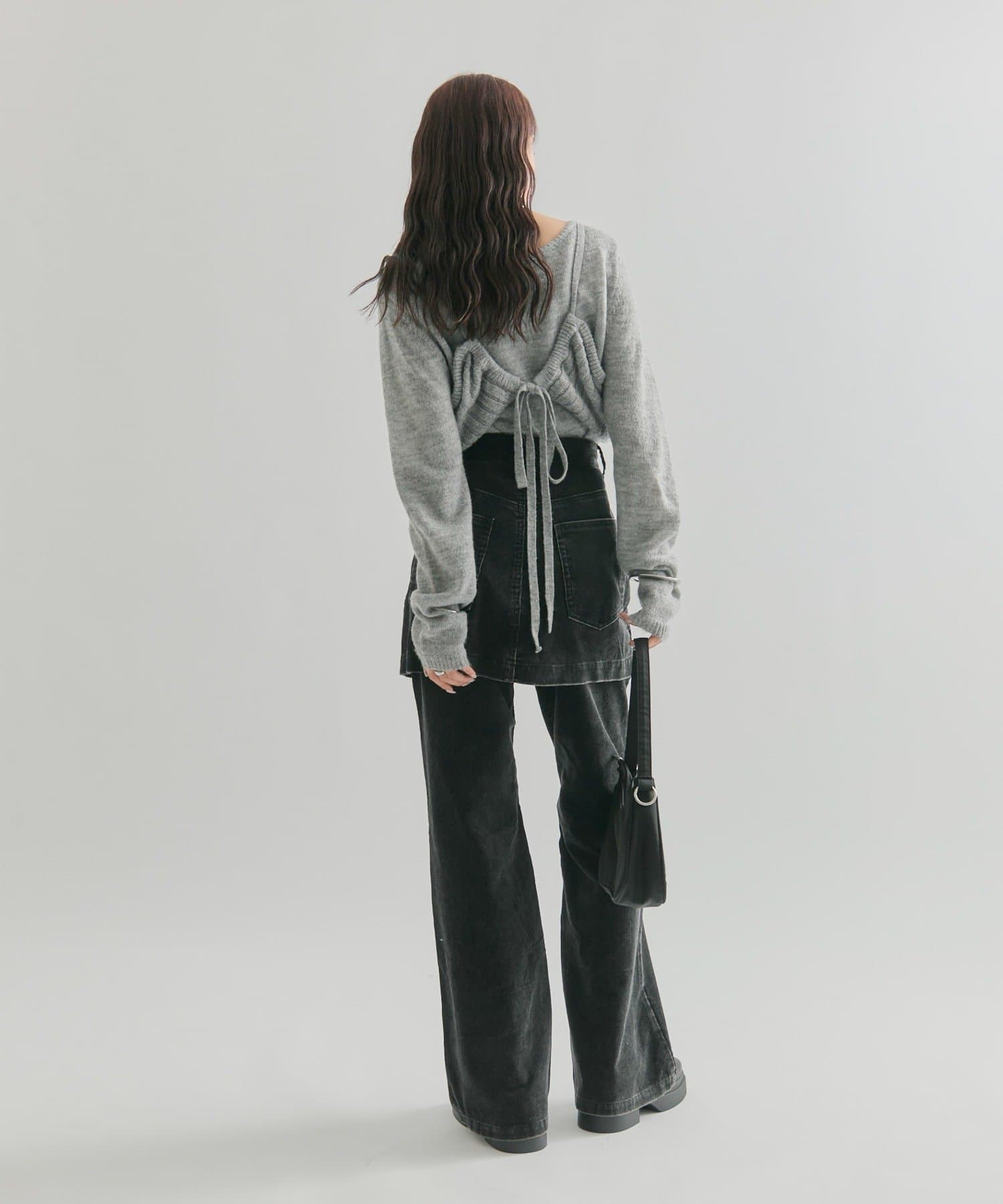 OUTLET(アウトレット) 【mystic】レイヤードコーデュロイパンツ