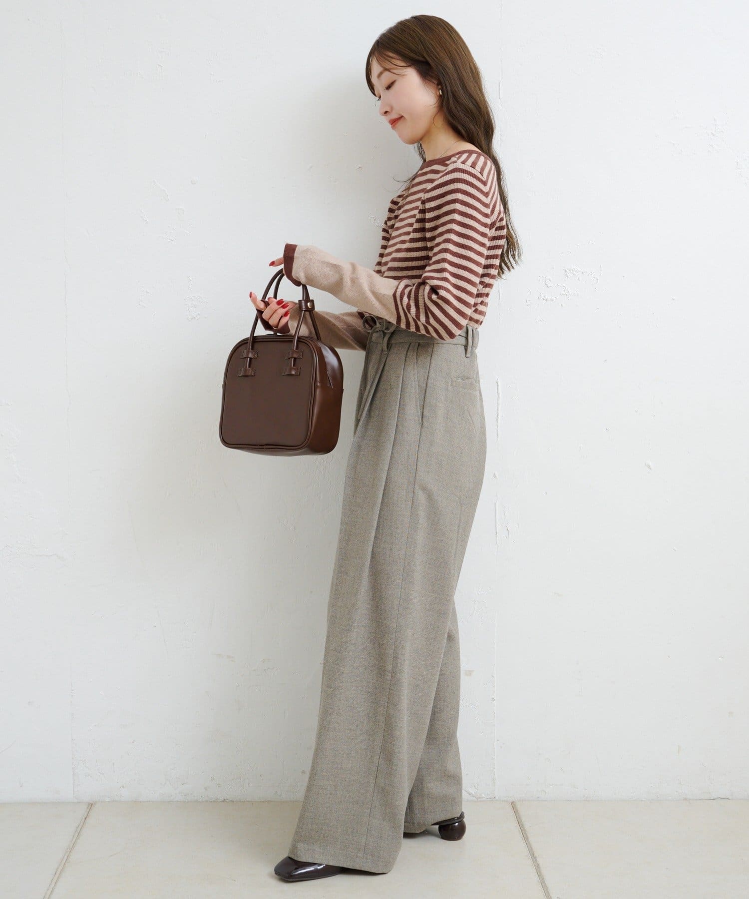 OUTLET(アウトレット) 【Kastane】B ボーダーフィンガーホールニットトップス