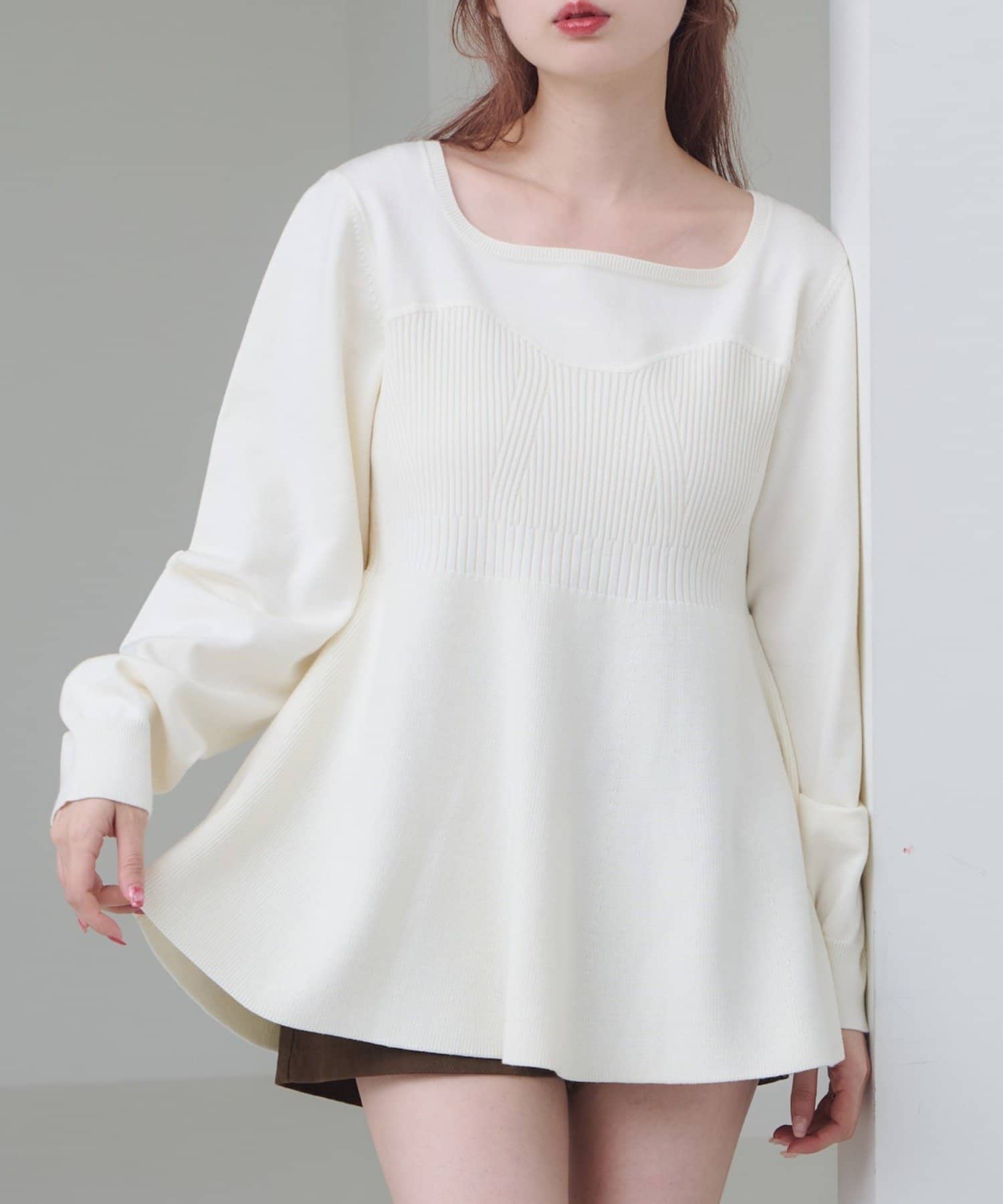 OUTLET(アウトレット) 【Kastane】ビスチェペプラムニット