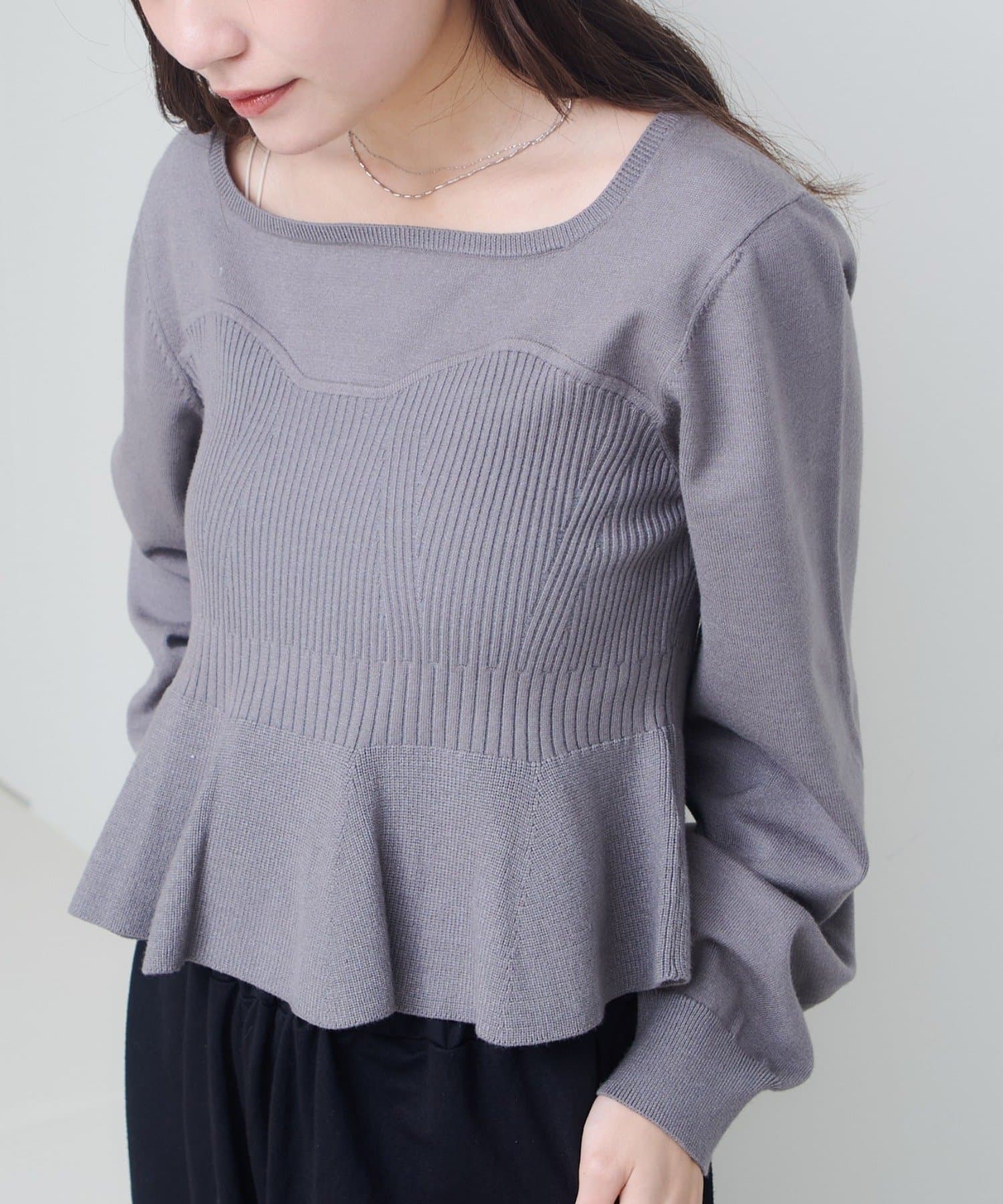 OUTLET(アウトレット) 【Kastane】ビスチェペプラムニット