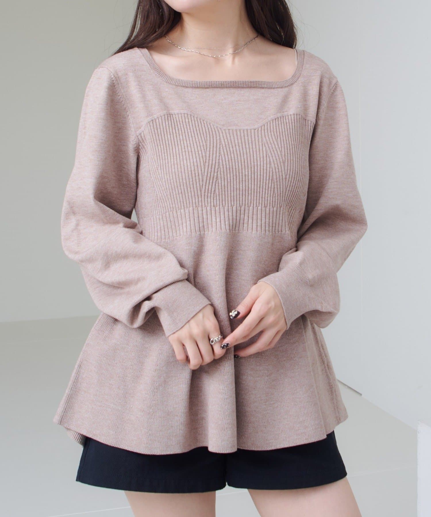 OUTLET(アウトレット) 【Kastane】ビスチェペプラムニット