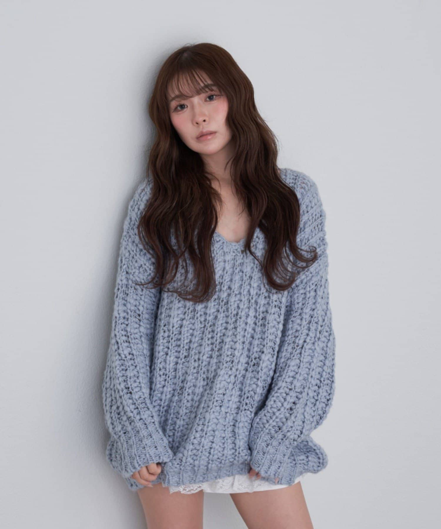 OUTLET(アウトレット) 【RAY CASSIN】Vざっくりオーバーニット