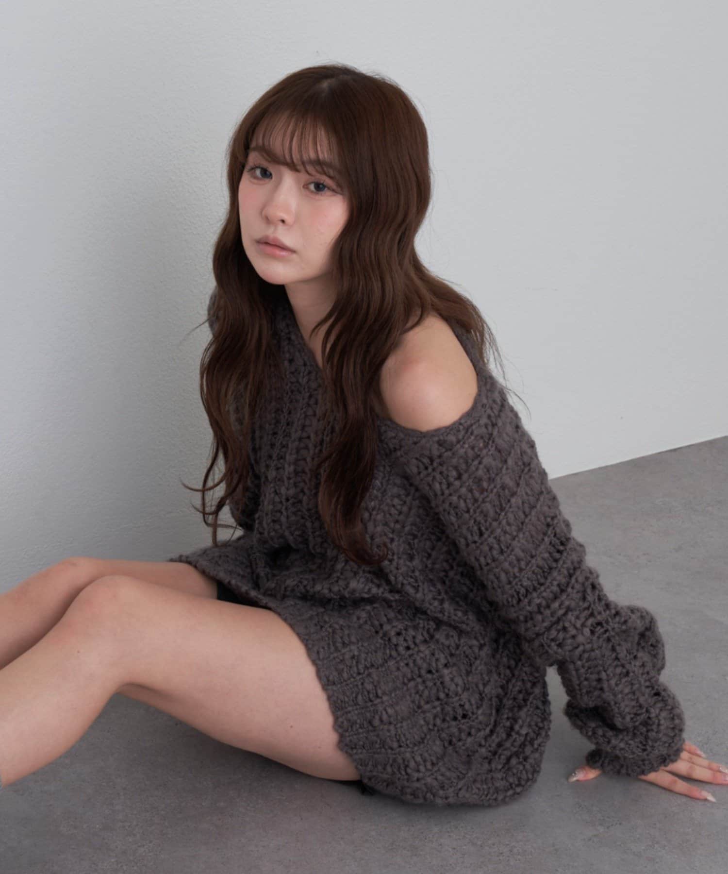 OUTLET(アウトレット) 【RAY CASSIN】Vざっくりオーバーニット