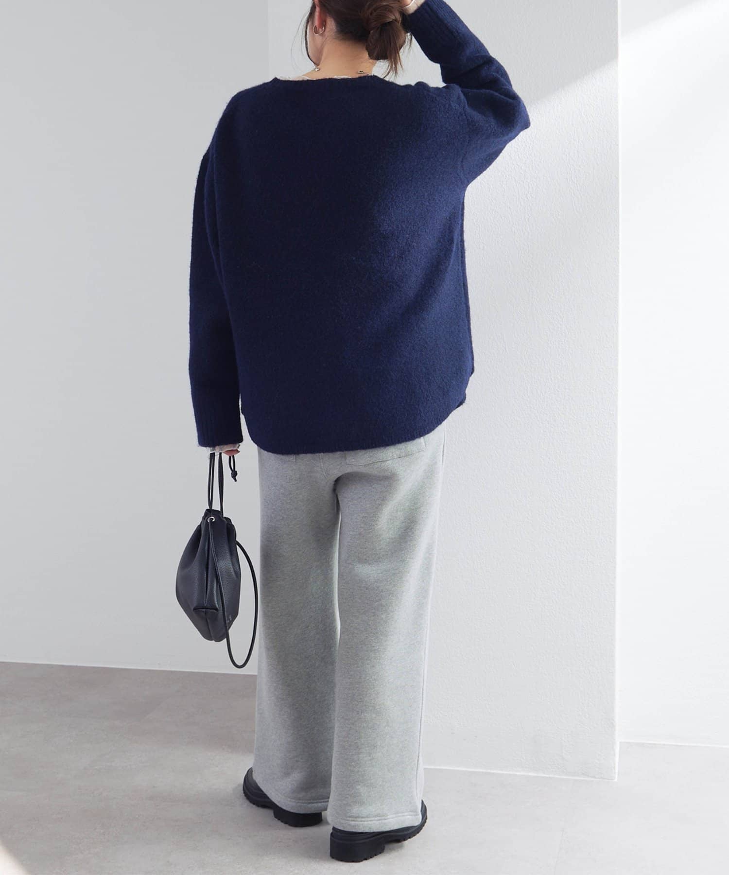 PUAL CE CIN(ピュアルセシン) ロゴ刺繍ニットプルオーバー