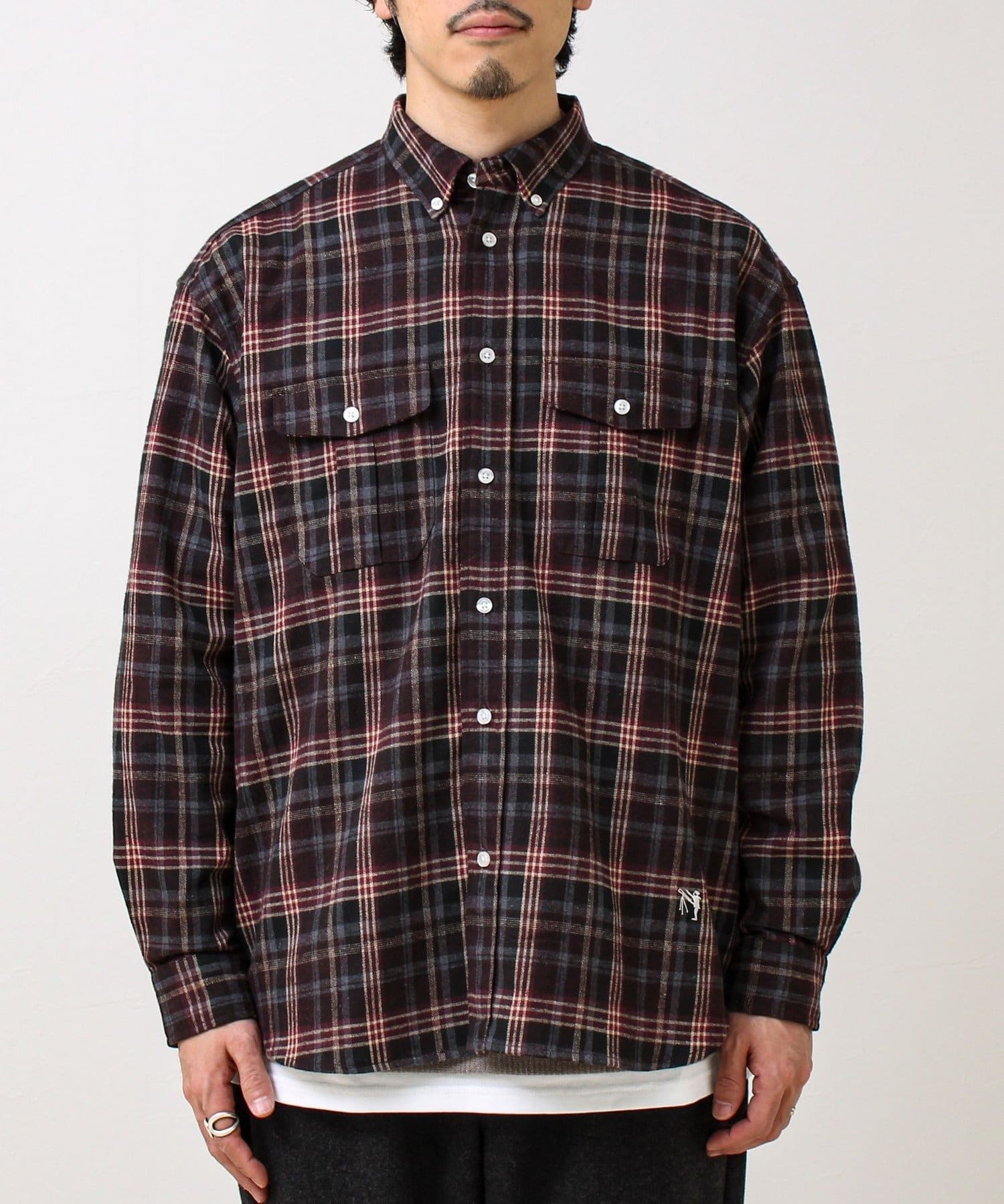 FREDY & GLOSTER(フレディ アンド グロスター) 【BOY ASTLAD刺繍】 フラップポケット ボタンダウンネルシャツ