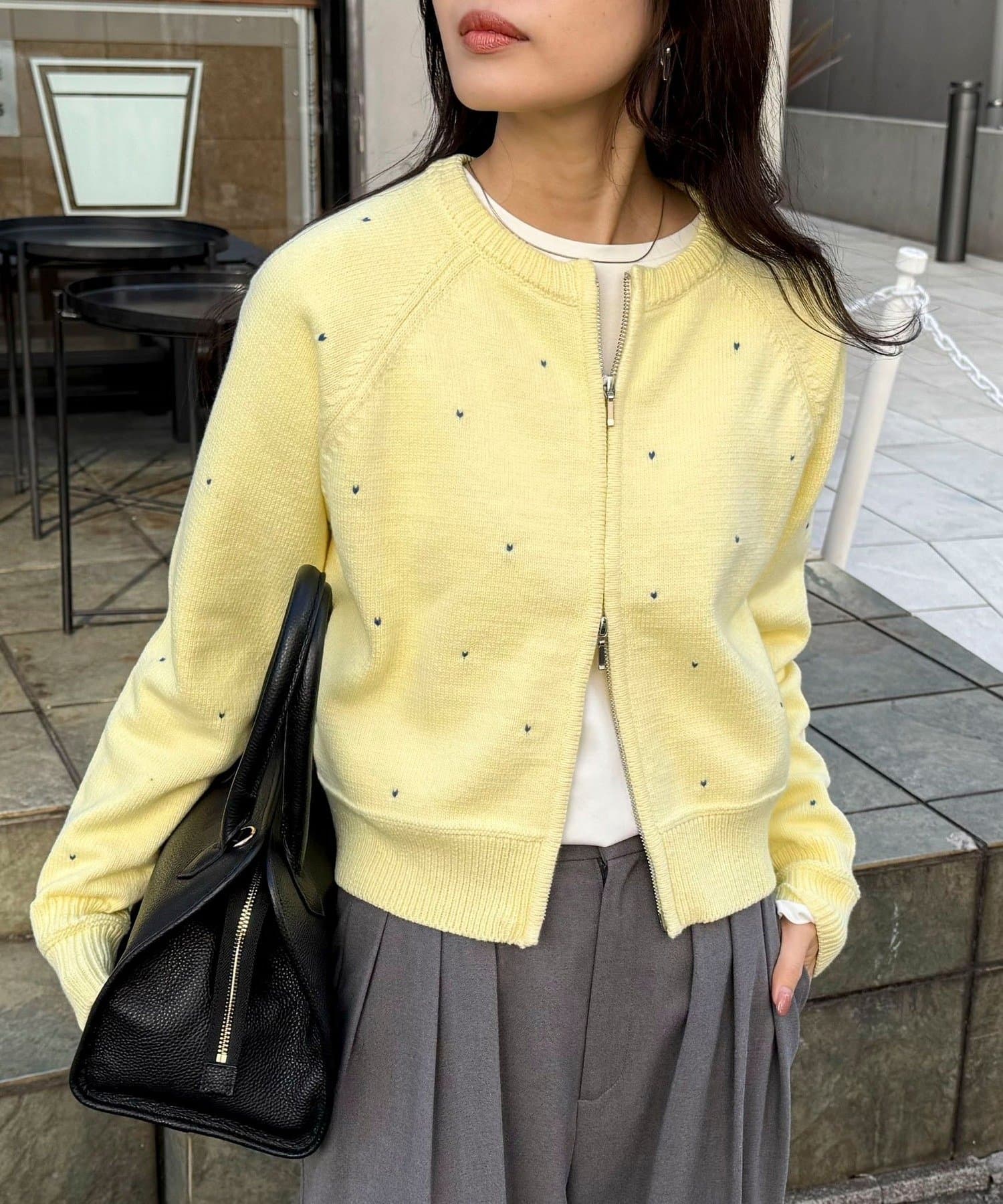 FREDY & GLOSTER(フレディ アンド グロスター) ハンド刺繍ハートZIPカーディガン