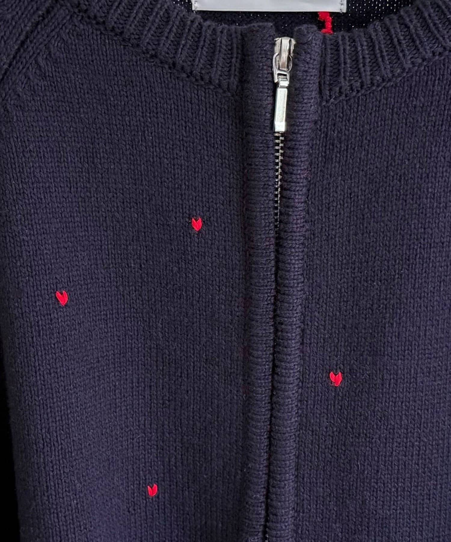 FREDY & GLOSTER(フレディ アンド グロスター) ハンド刺繍ハートZIPカーディガン
