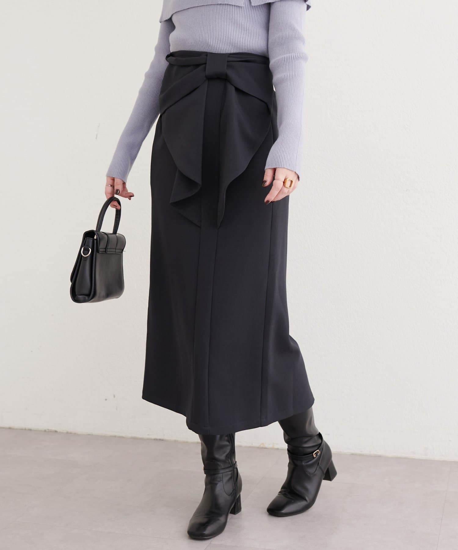 natural couture(ナチュラルクチュール) リボン付きナロースカート