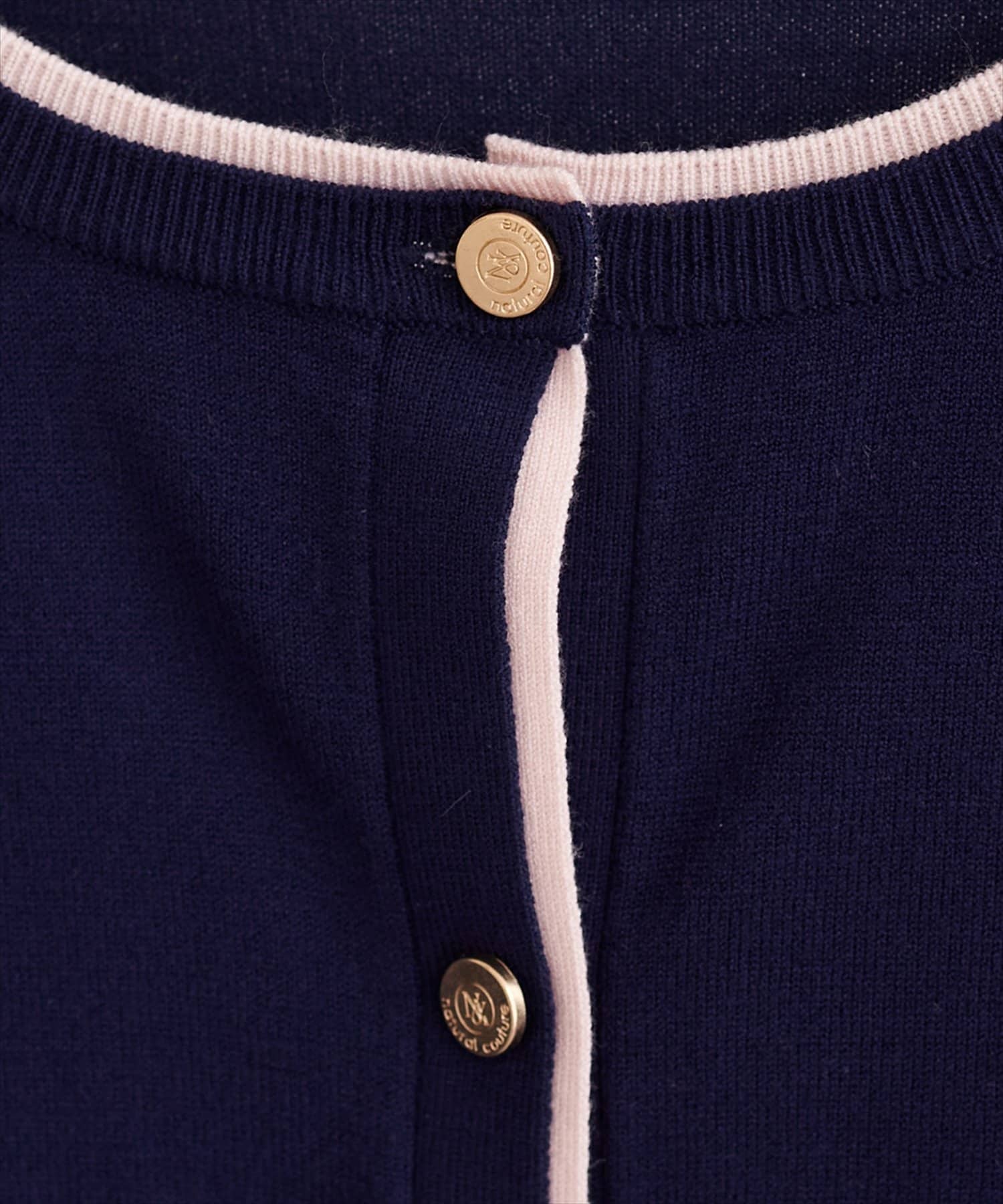 natural couture(ナチュラルクチュール) 配色金ボタンニットカーディガン