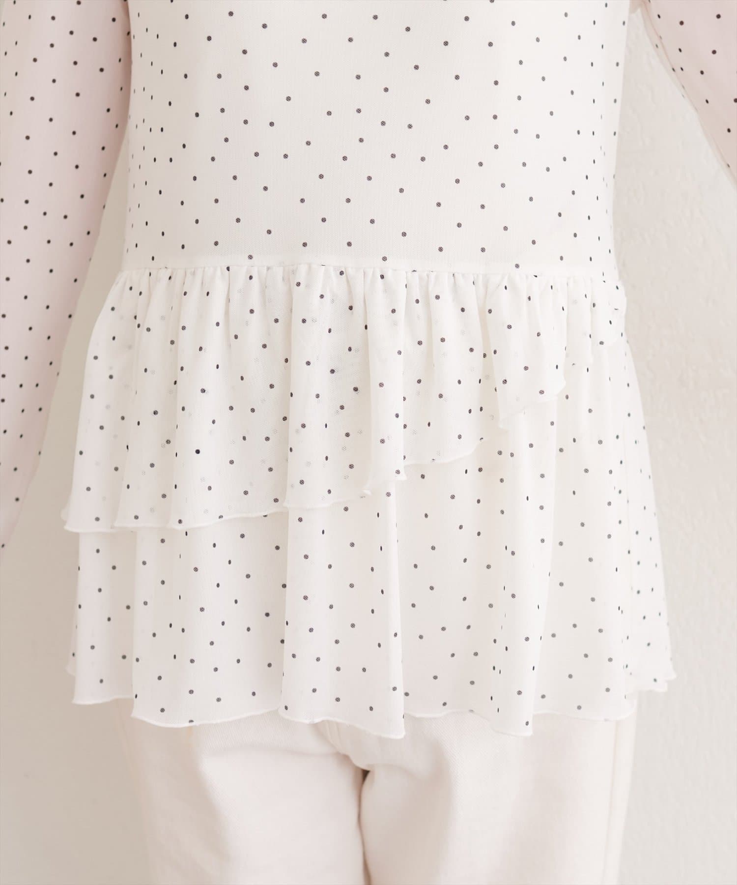 natural couture(ナチュラルクチュール) 総レースティアードTOPS