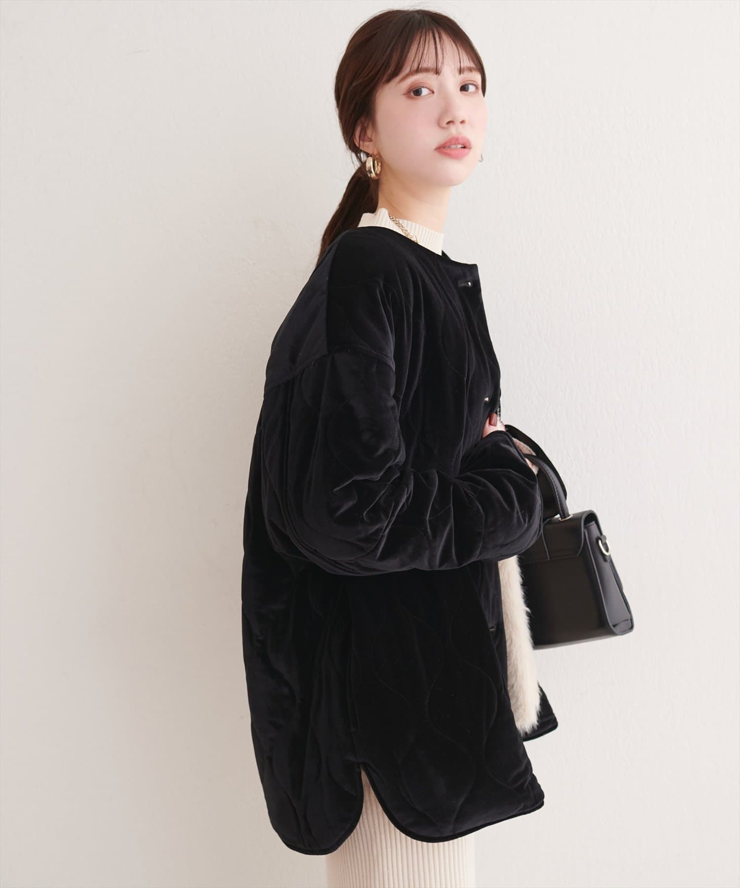 natural couture(ナチュラルクチュール) キャンディスリーブベロアコート