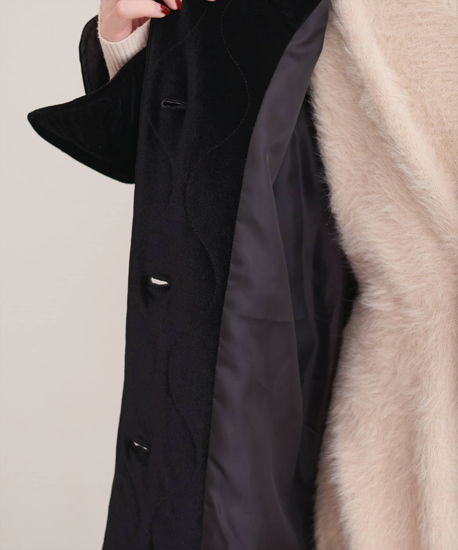 natural couture(ナチュラルクチュール) キャンディスリーブベロアコート