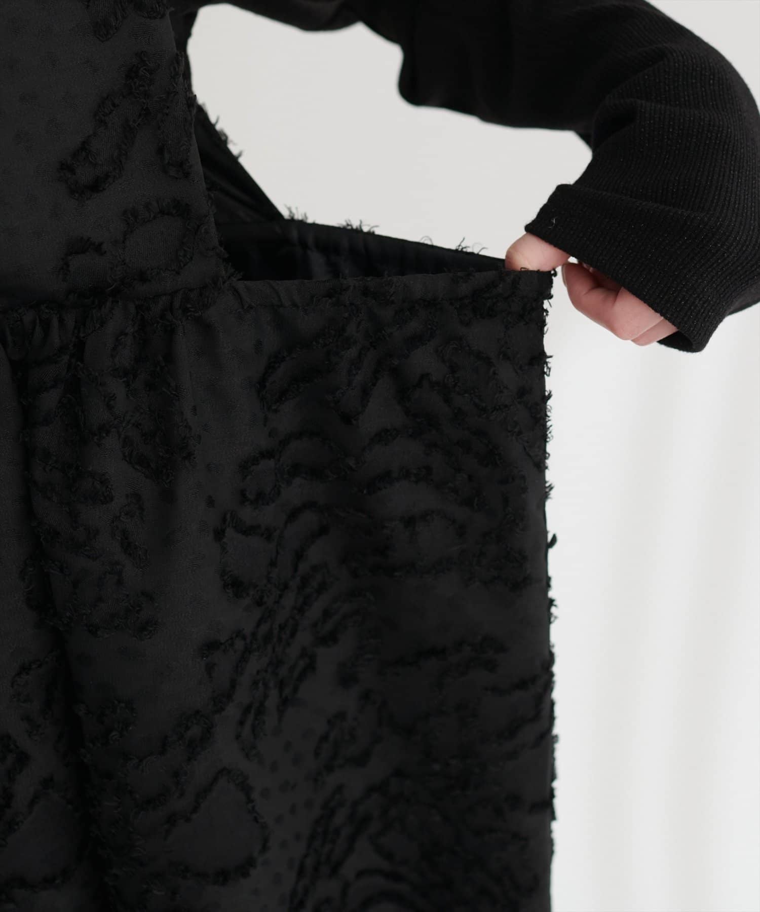 natural couture(ナチュラルクチュール) お花ジャガードベスト×ラメワンピースセット