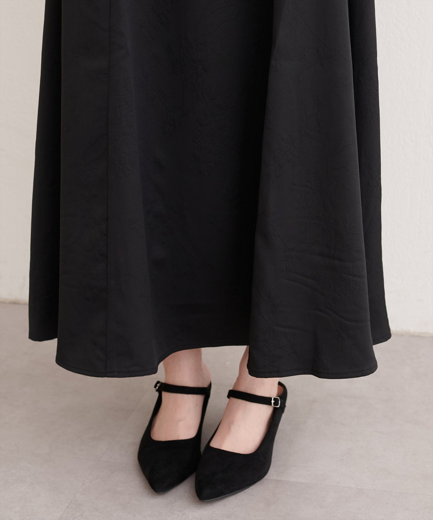 natural couture(ナチュラルクチュール) フラワージャガードジゴスリーブワンピース