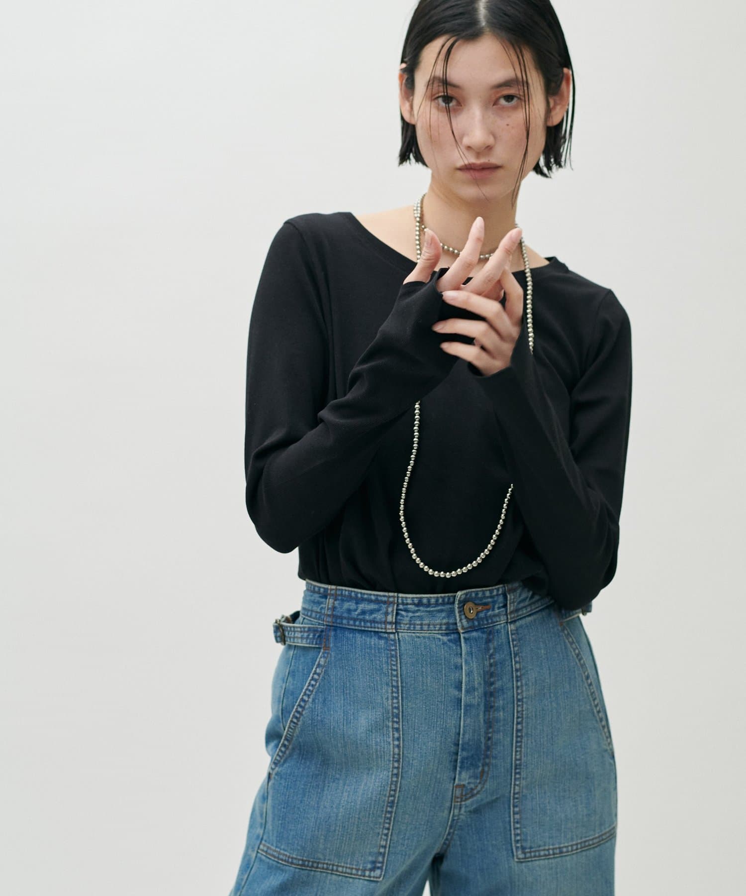 LARUTA(ラルータ) サムホール付きロンT