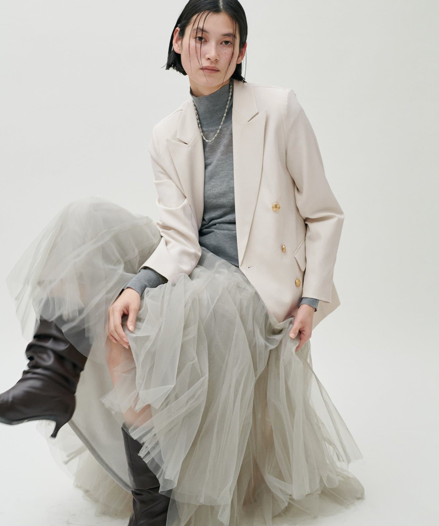 LARUTA(ラルータ) 金ボタンテーラードジャケット