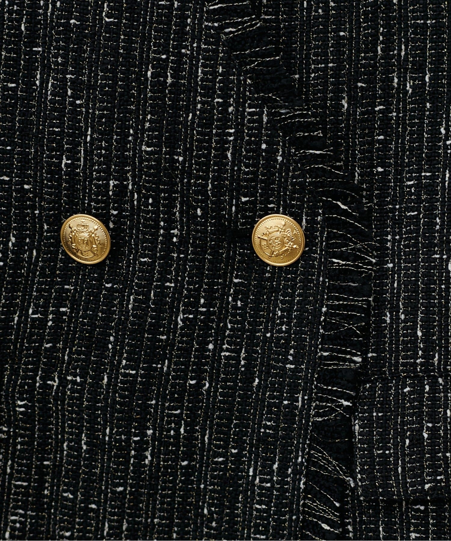 LARUTA(ラルータ) セレモニー対応可／ラメ糸フリンジツイードベスト