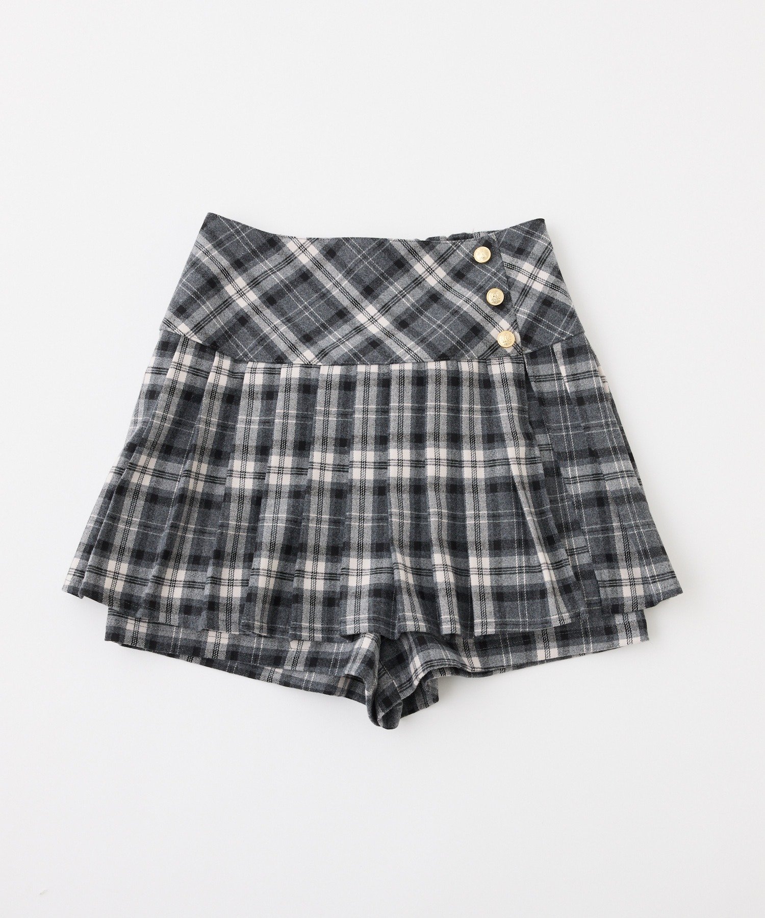 one after another NICE CLAUP(ワンアフターアナザー ナイスクラップ) 金ボタンプリーツスカート