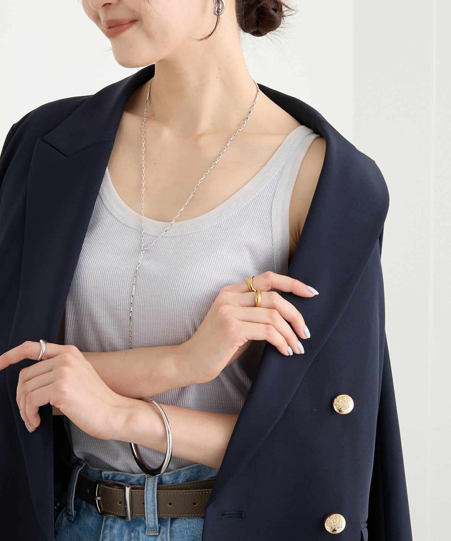 RIVE DROITE(リヴドロワ) 予約【フェミニンなムードを演出】チュールリブタンクトップ