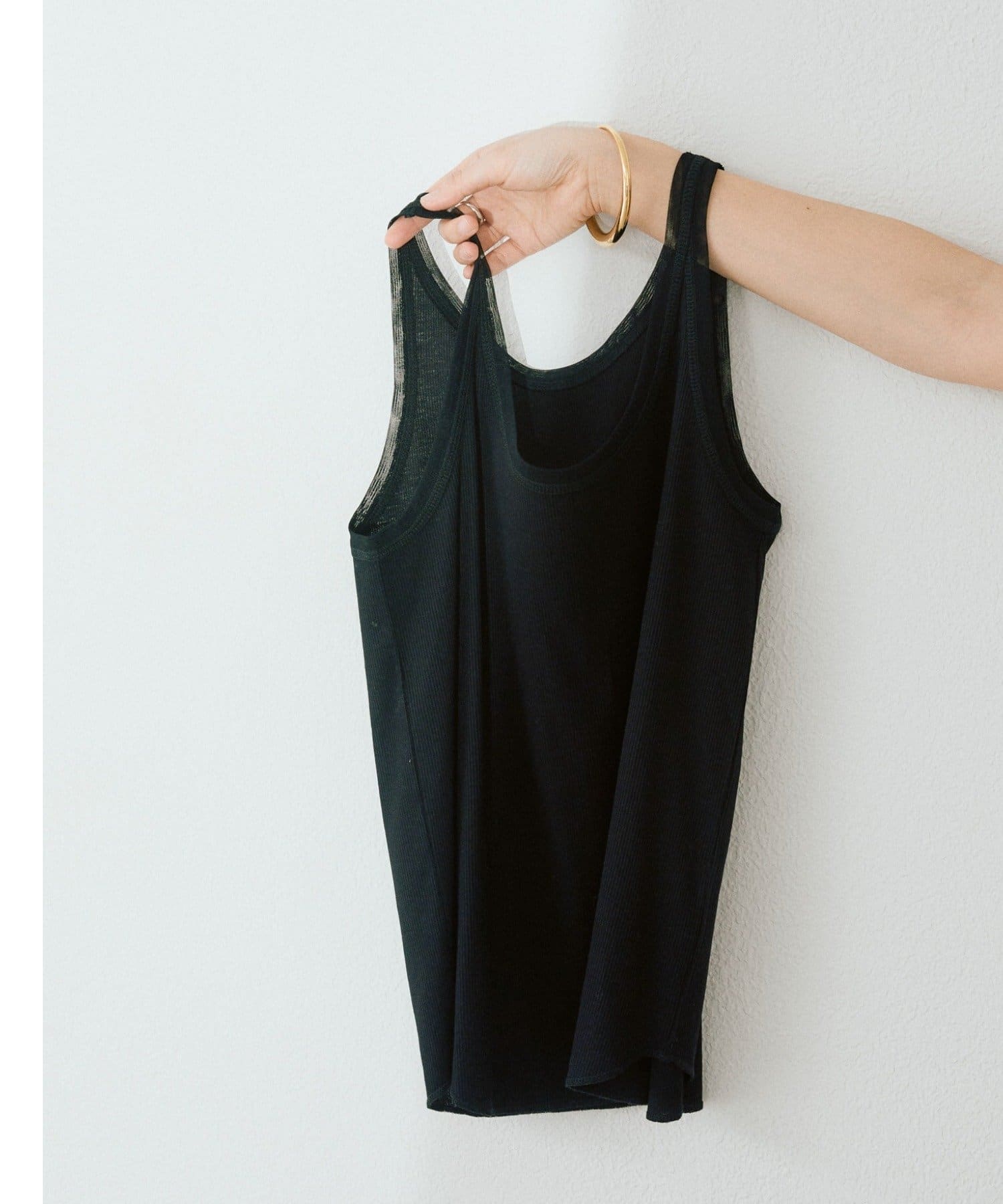 RIVE DROITE(リヴドロワ) 予約【フェミニンなムードを演出】チュールリブタンクトップ