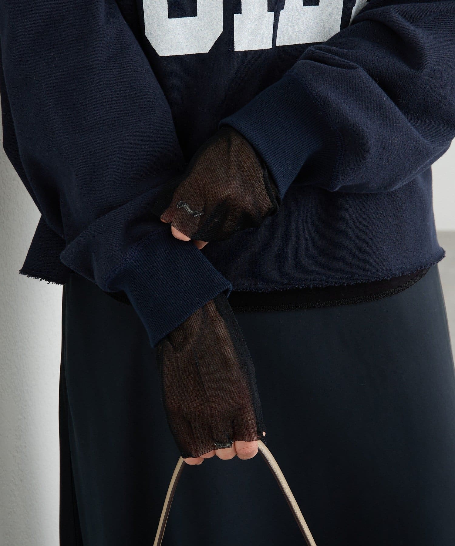 RIVE DROITE(リヴドロワ) 予約【袖口のチュールがアクセントに】チュールキリカエカットソー/2月上旬お届け予定