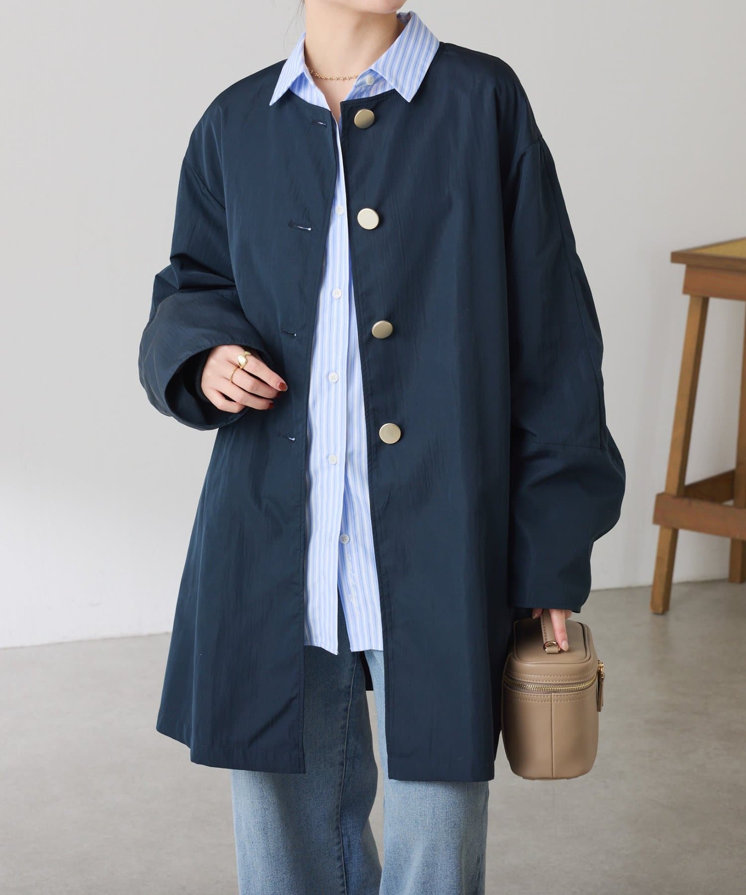 COLLAGE GALLARDAGALANTE(コラージュ ガリャルダガランテ) ヴィンテージクロスノーカラーコート/セレモニー