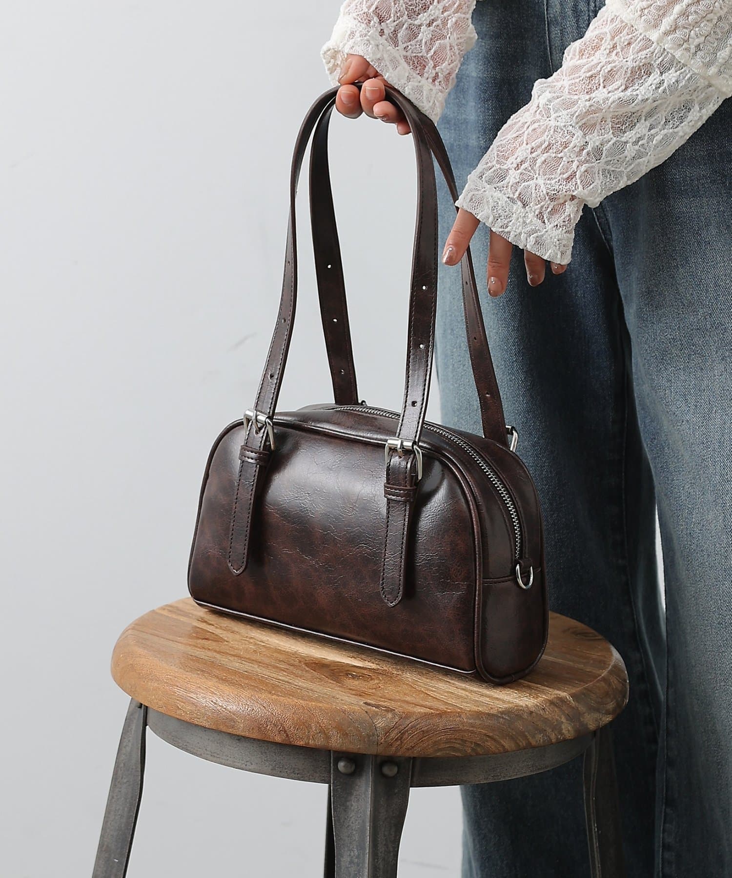 COLONY 2139(コロニー トゥーワンスリーナイン) ヴィンテージ合皮ミニボストンバッグ