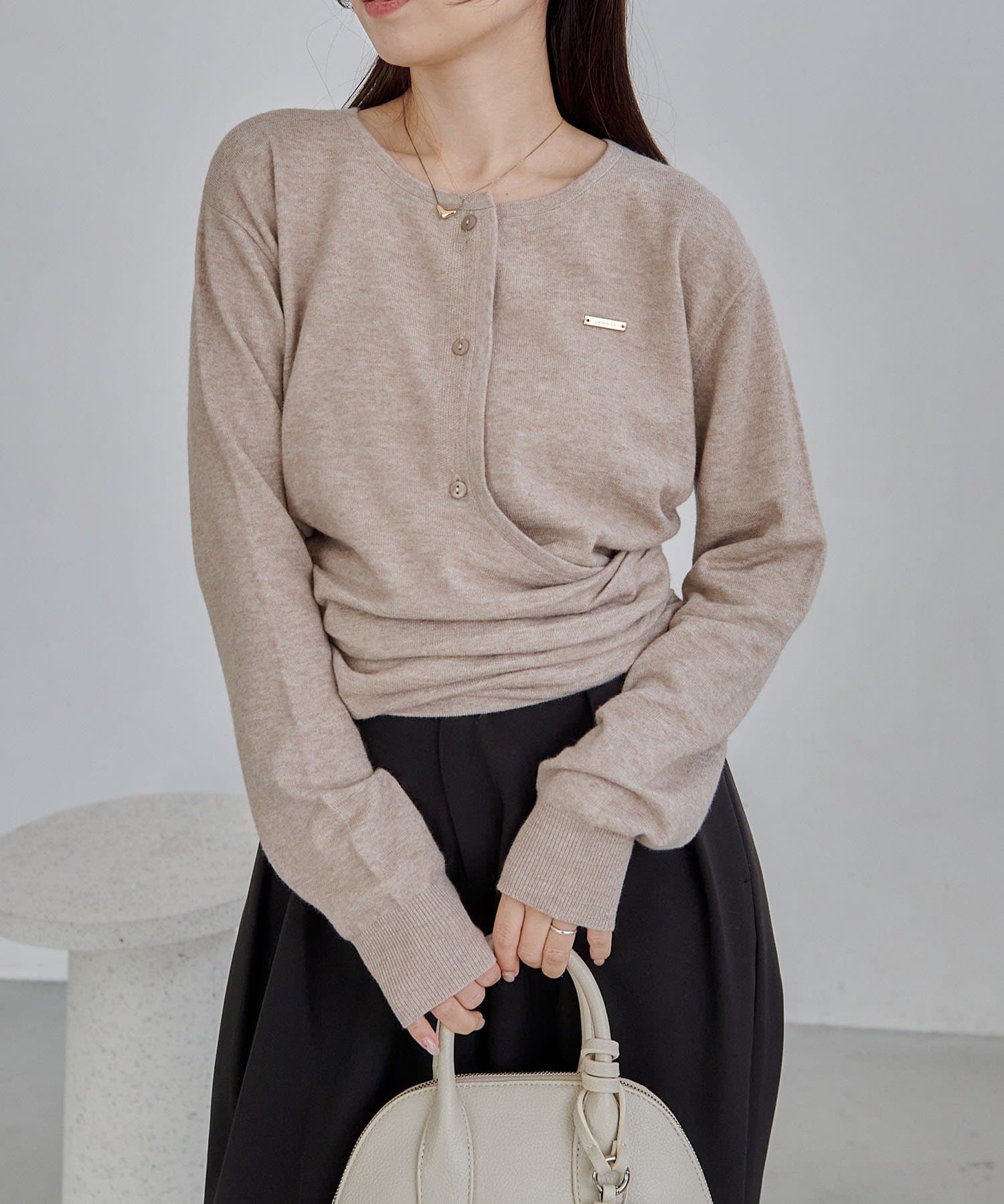 CAPRICIEUX LE'MAGE(カプリシュレマージュ) カーディガン風アシメニット