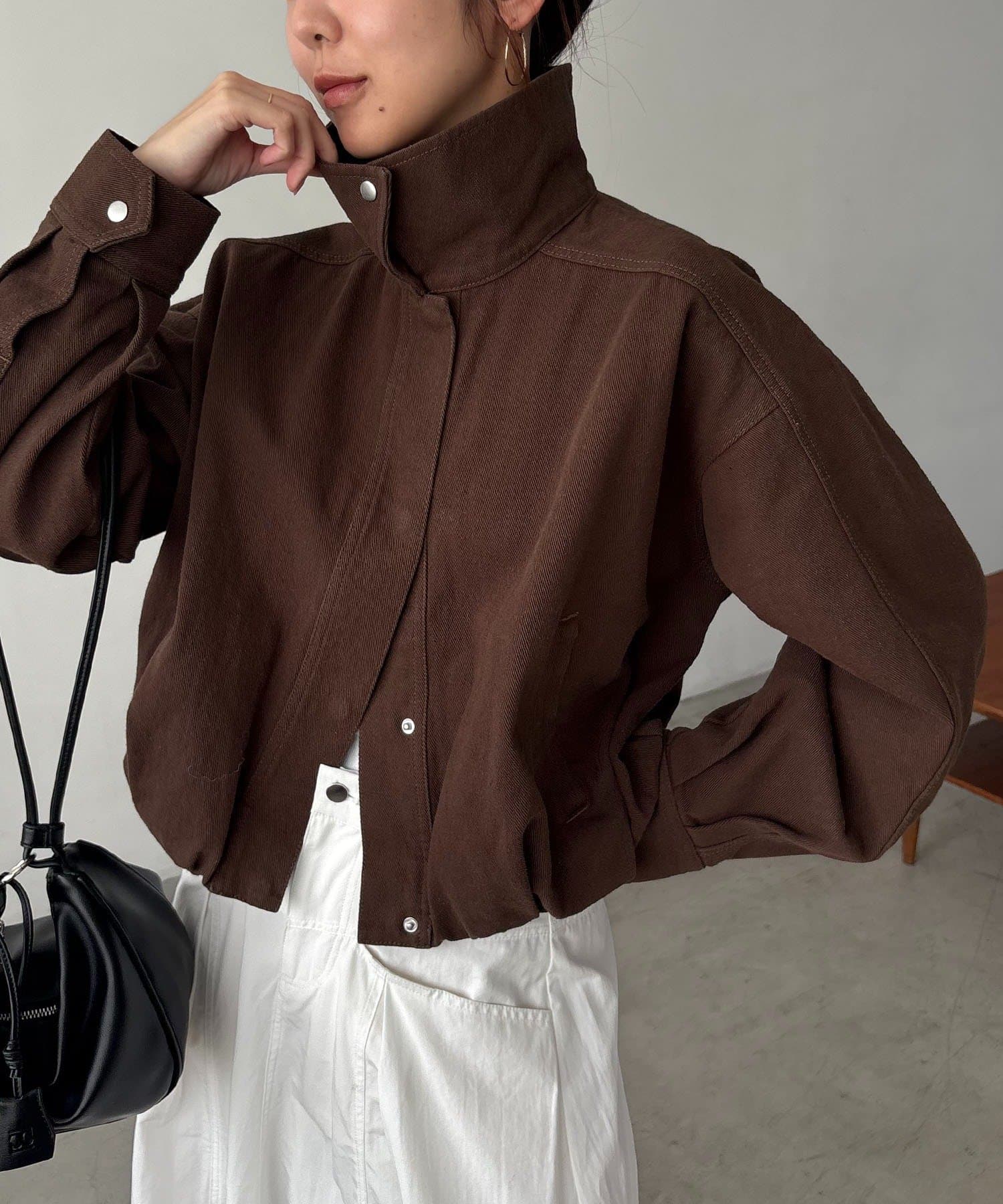 CAPRICIEUX LE'MAGE(カプリシュレマージュ) 【サイズ展開あり】ラウンドデニムブルゾン