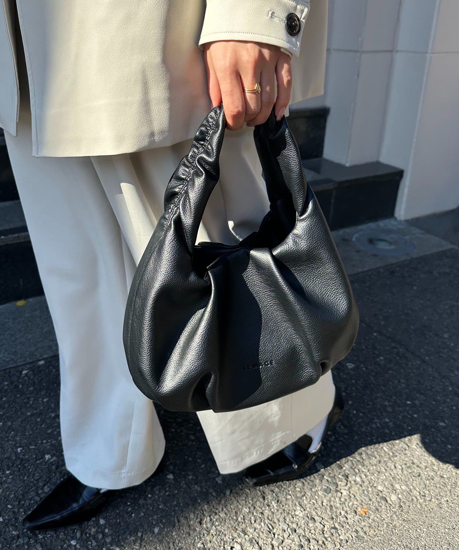 CAPRICIEUX LE'MAGE(カプリシュレマージュ) ギャザーハンドルラウンドバッグ