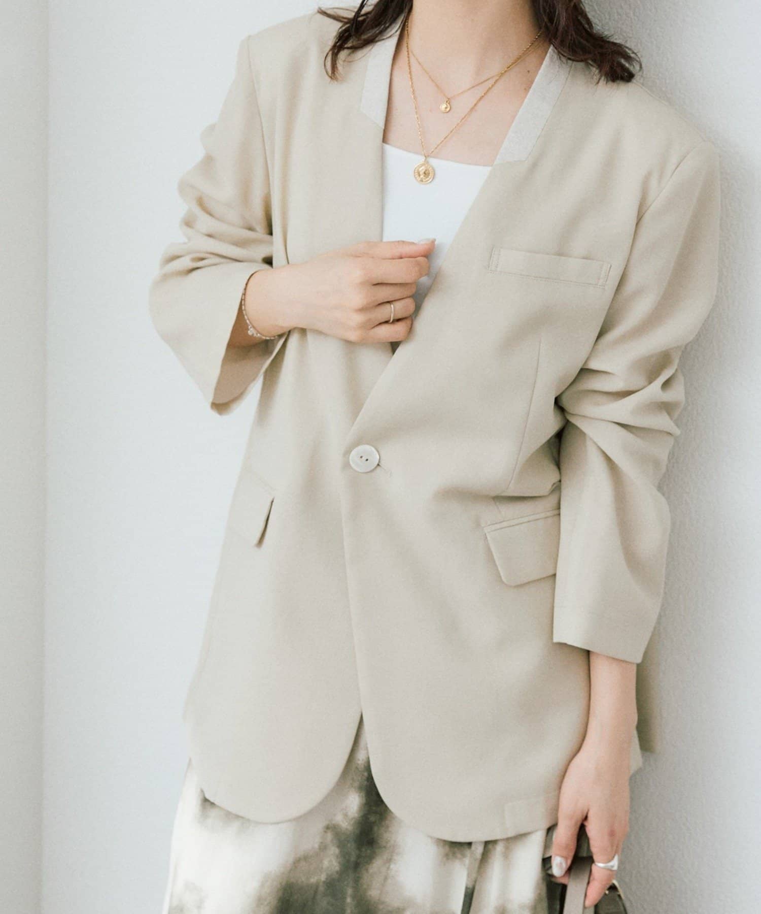 RIVE DROITE(リヴドロワ) 予約【à Nice （ア ・ニース）】ノーカラージャケット/5月中旬お届け予定