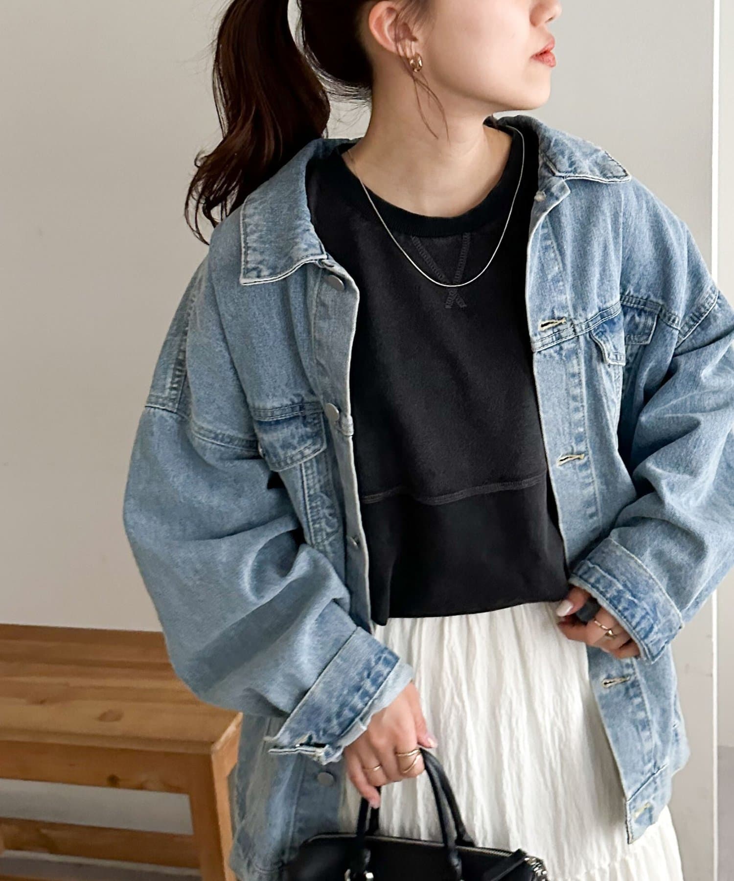 DISCOAT(ディスコート) 【WEB限定】フロスト加工裏使いフットボールTシャツ