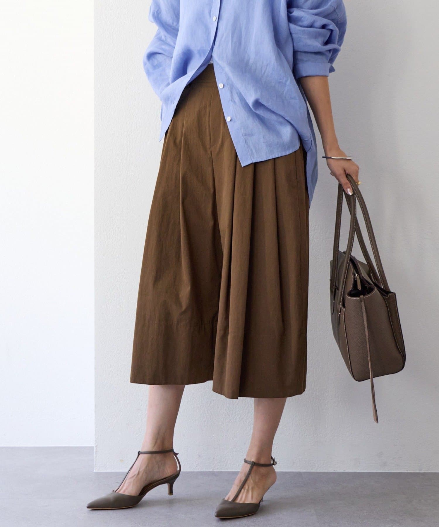 RIVE DROITE(リヴドロワ) 予約【遊び心たっぷり】タックワイドキュロット