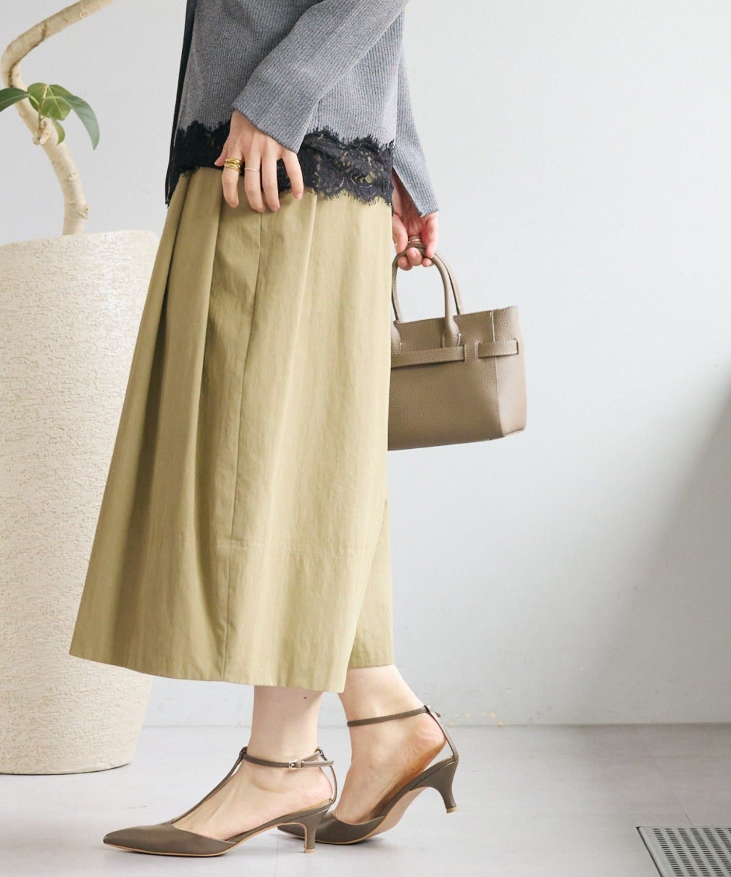 RIVE DROITE(リヴドロワ) 予約【遊び心たっぷり】タックワイドキュロット