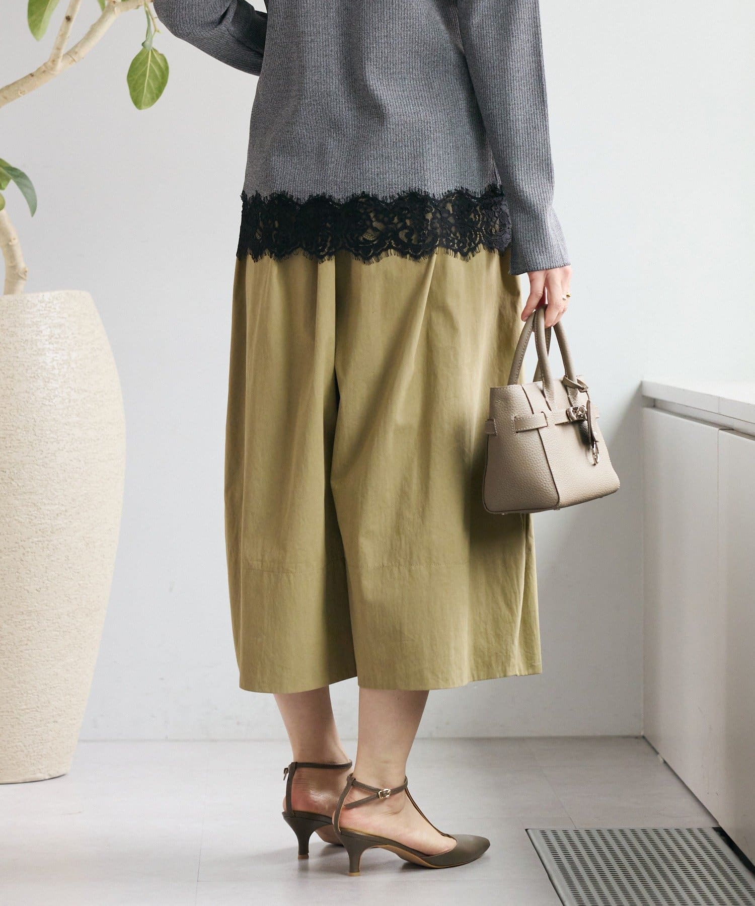 RIVE DROITE(リヴドロワ) 予約【遊び心たっぷり】タックワイドキュロット