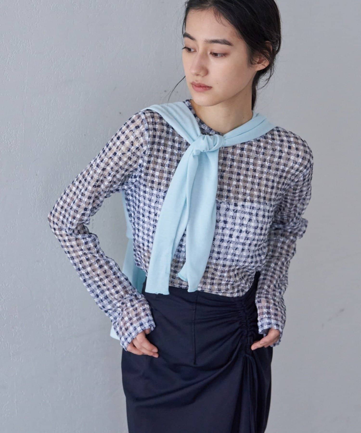 SHENERY(シーナリー) 【26SS予約】レースチェックプルオーバー