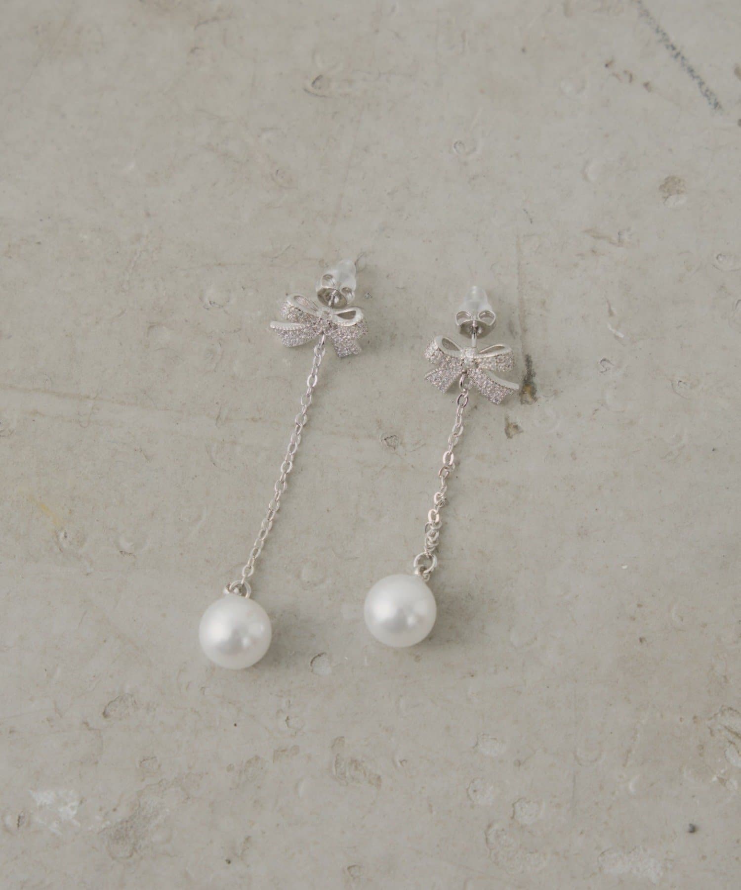 Chico(チコ) ドロップパールリボンピアス