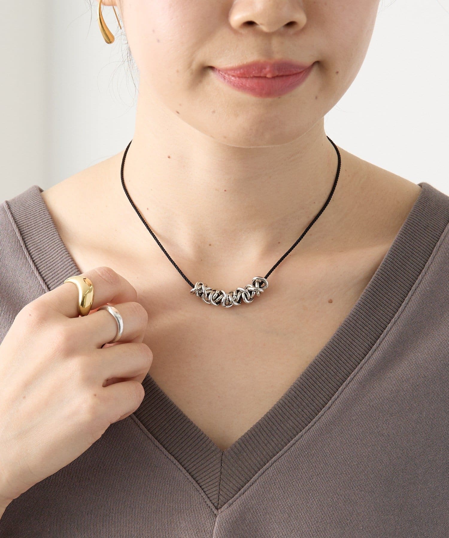 RIVE DROITE(リヴドロワ) 予約【アレンジ自在】コード×チェーンスライドネックレス