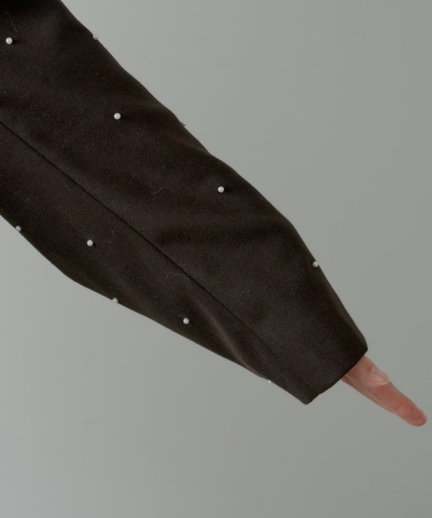 Chico(チコ) 【SALON by Chico/セットアップ対応】パールペプラムジップジャケット