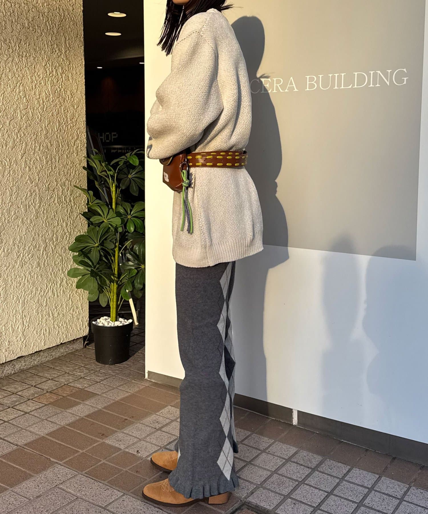 CIAOPANIC(チャオパニック) アーガイルニットフリルパンツ