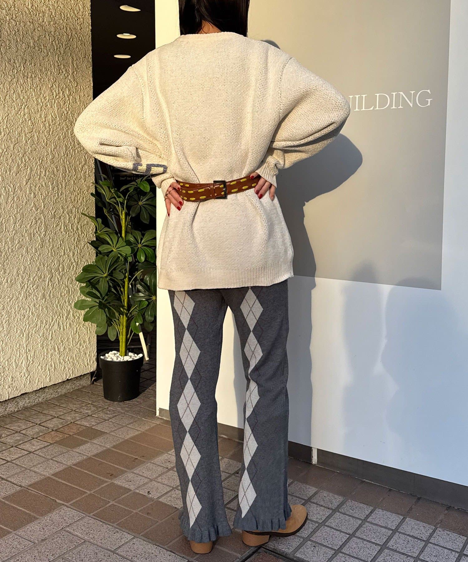 CIAOPANIC(チャオパニック) アーガイルニットフリルパンツ