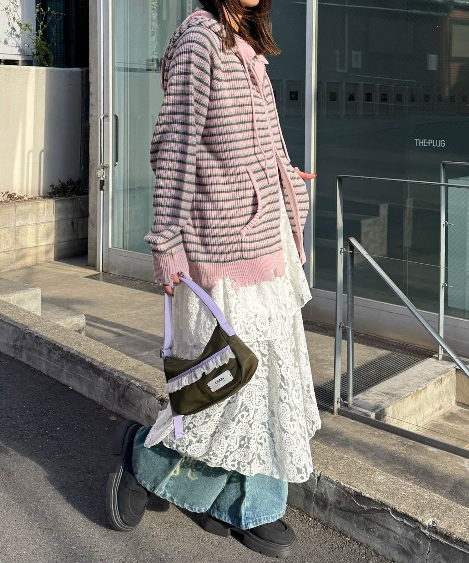 CIAOPANIC(チャオパニック) アソートボーダーダブルジップニットパーカー