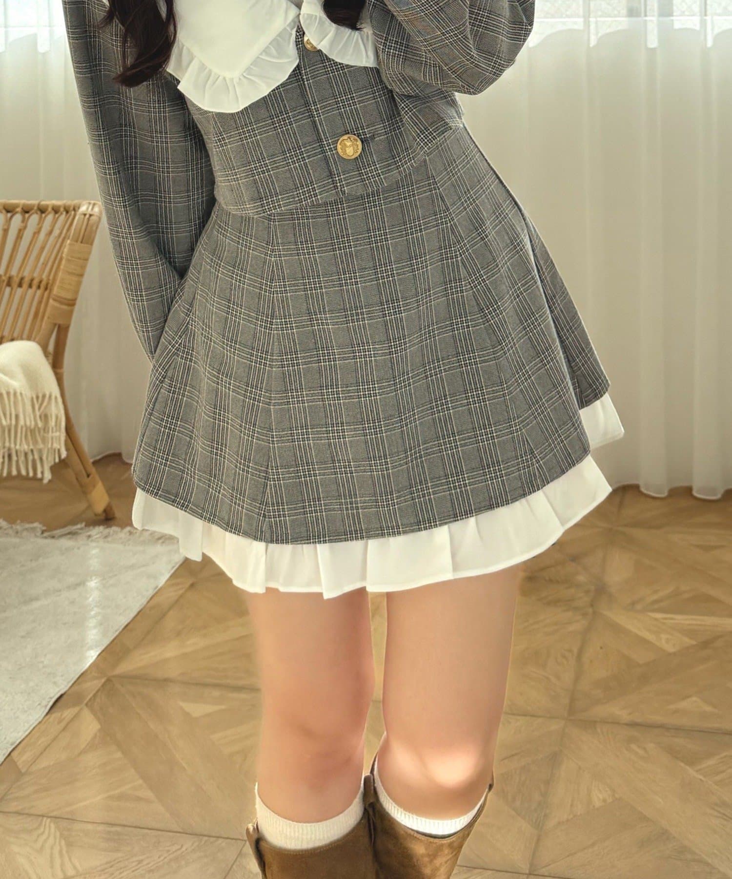 Remind me and forever(リマインドミーアンドフォーエバー) 【2026SS】ハイウエスト裾チラリミニスカート