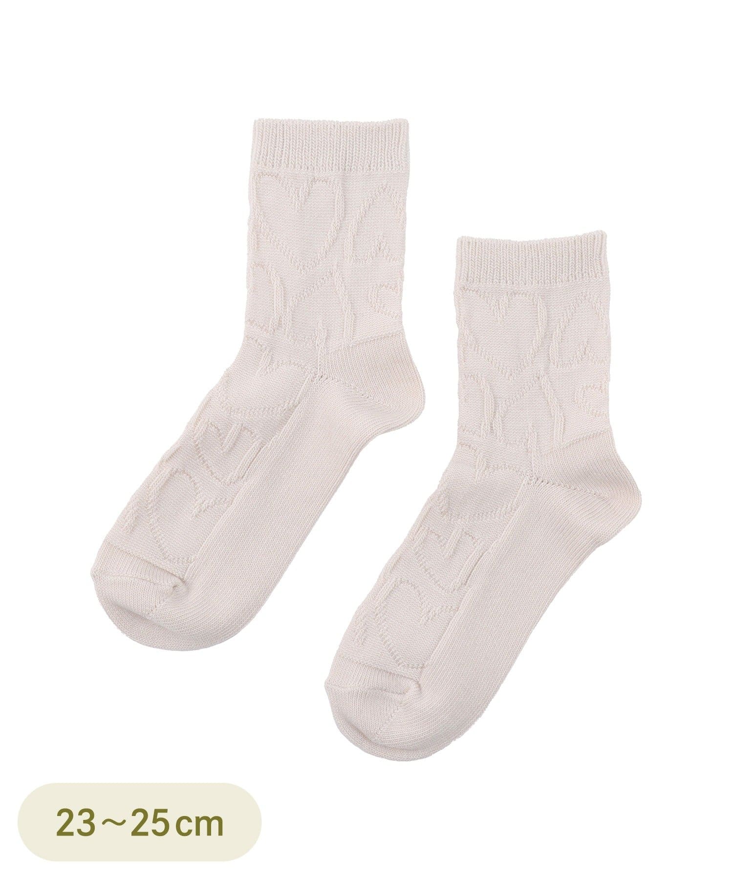 3COINS(スリーコインズ) ジャガードハートクルーソックス