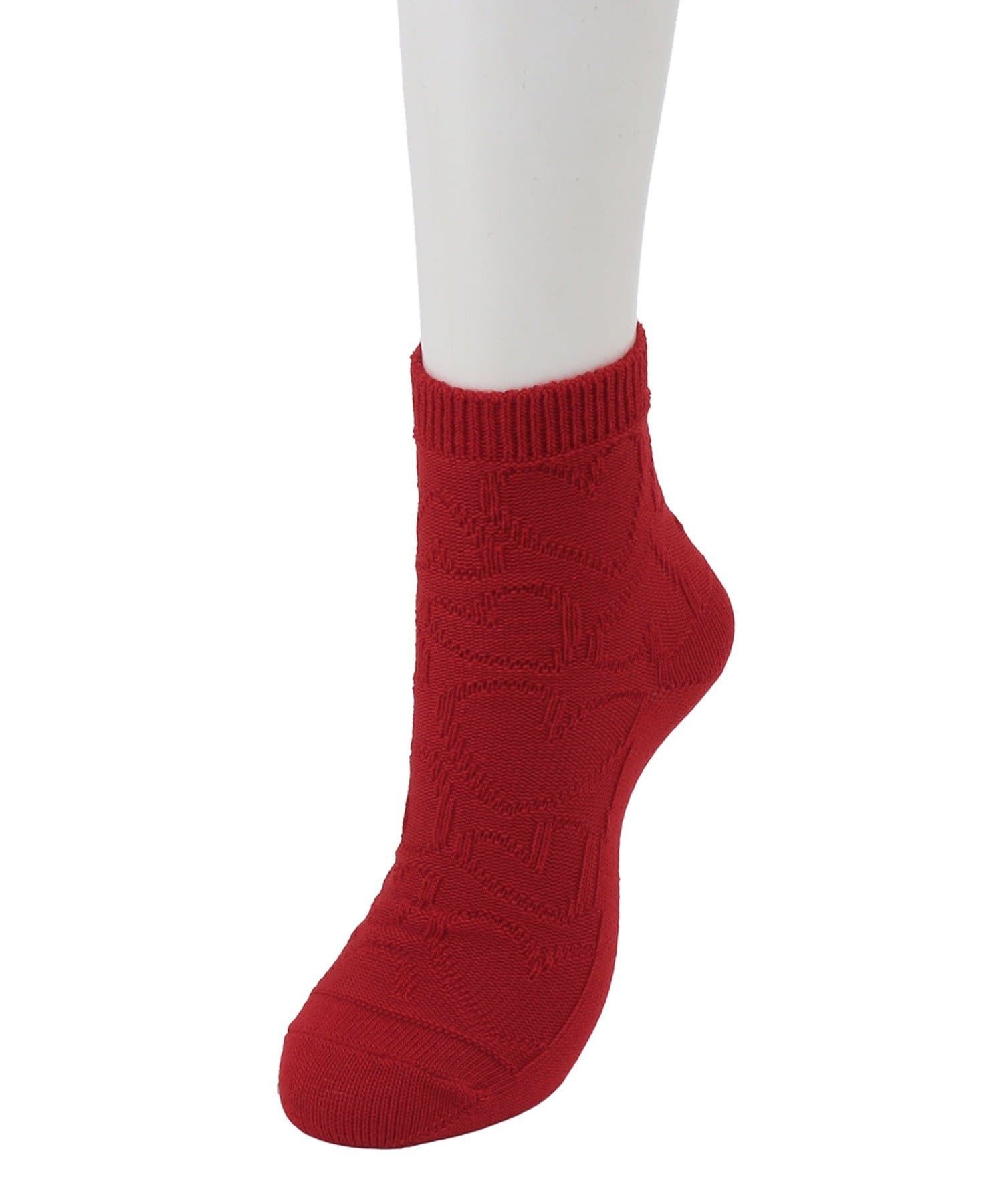 3COINS(スリーコインズ) ジャガードハートクルーソックス