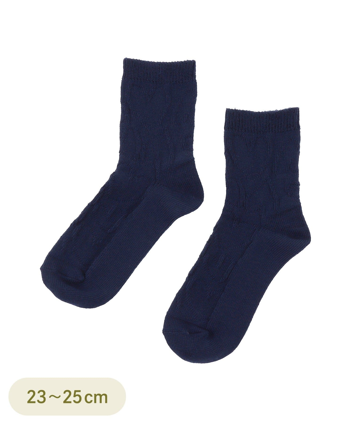 3COINS(スリーコインズ) ジャガードハートクルーソックス